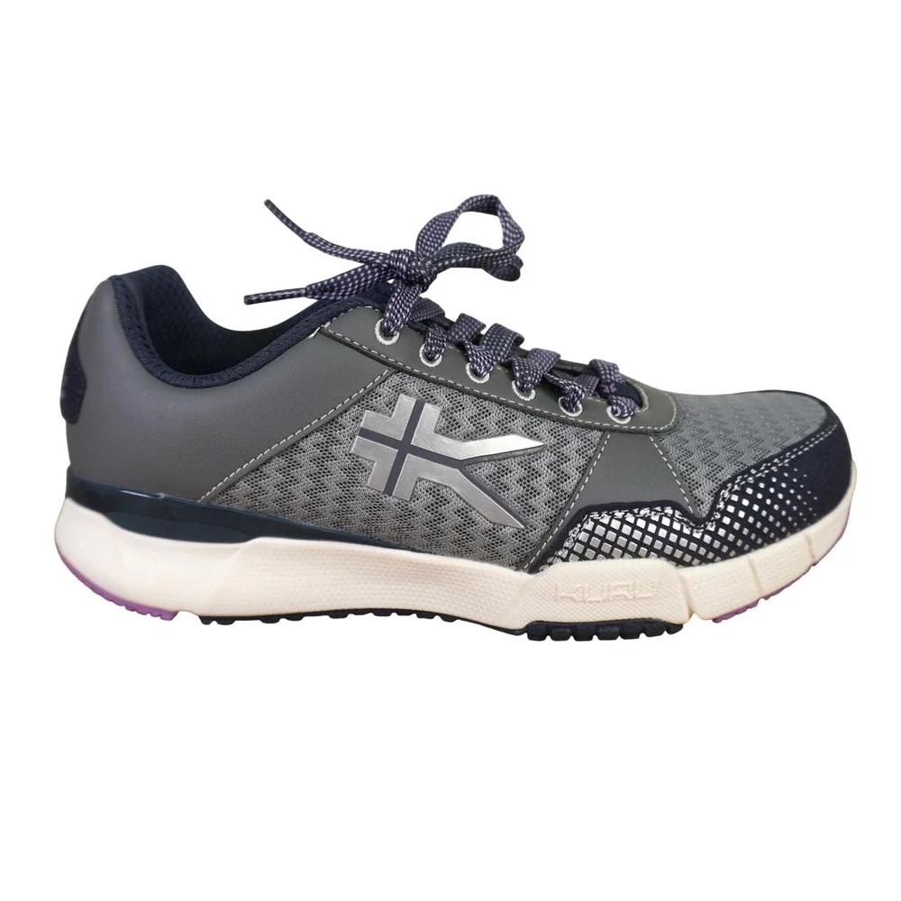 Kuru Quantum Sneakers Womens 8 Wide Gray Lavender Athletic Orthopedic Shoes